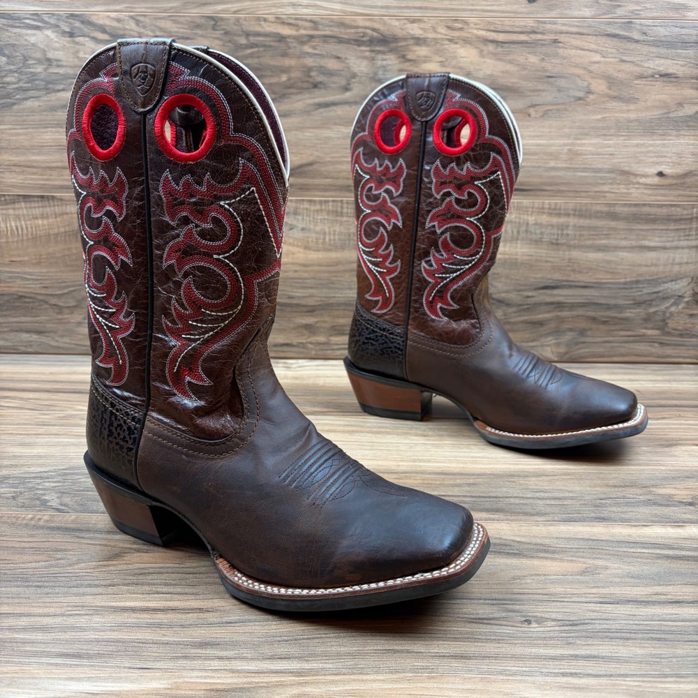 Ariat Crossfire Mens 8EE Wide Square Toe 11" Western Boots Brown Red 10008803